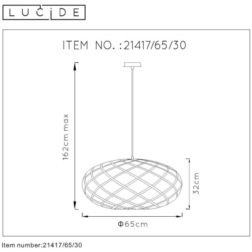 Lucide 21417/65/30 - Lustr na lanku WOLFRAM 1xE27/60W/230V