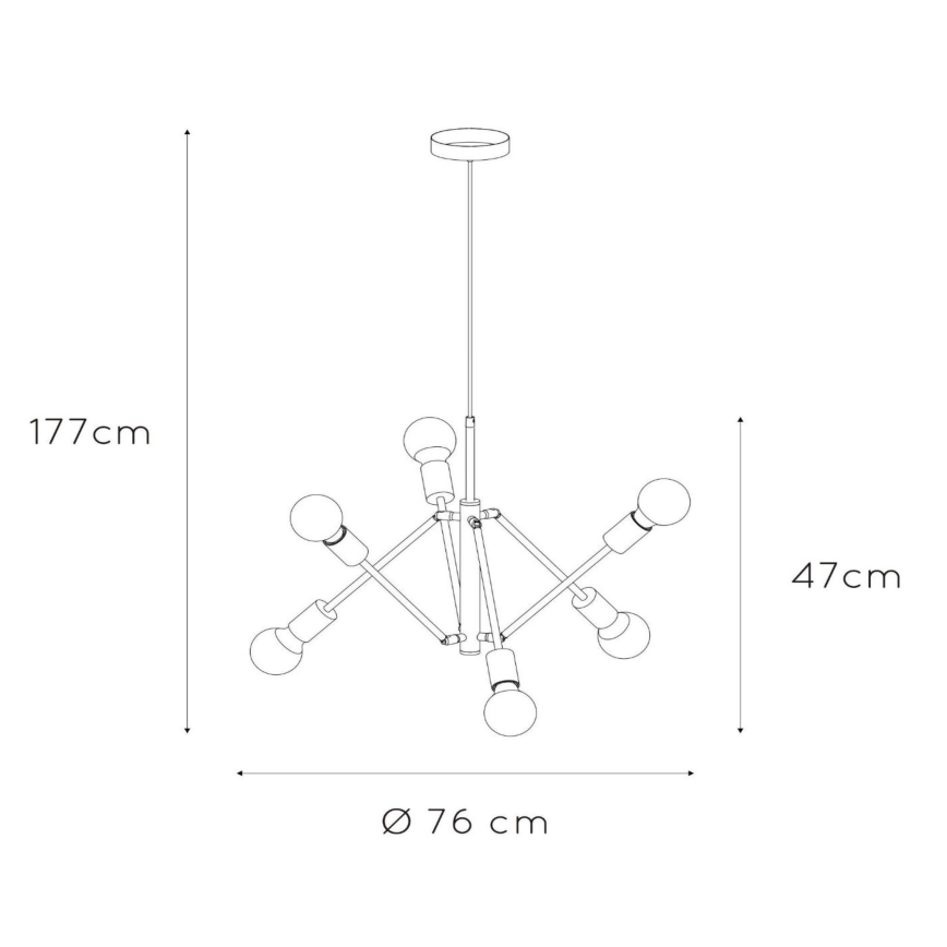 Lucide 21424/06/30 - Lustr na lanku LESTER 6xE27/40W/230V černá