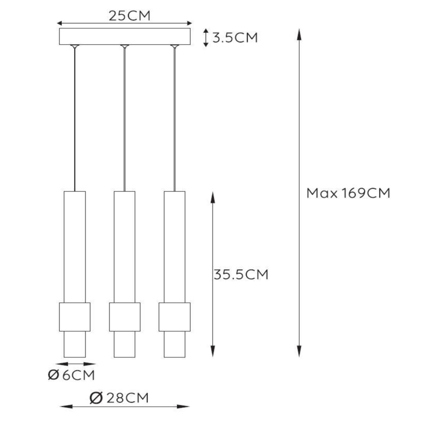 Lucide 24402/15/30 - LED Stmívatelný lustr na lanku MARGARY 3xLED/4W/230V černá