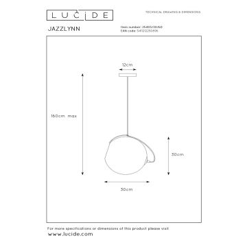 Lucide 25405/30/60 - Lustr na lanku JAZZLYNN 1xE27/60W/230V pr. 30 cm