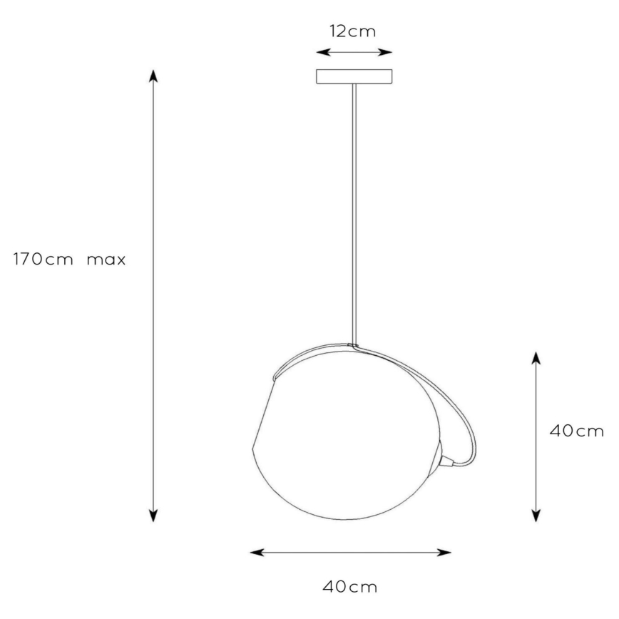 Lucide 25405/40/65 - Lustr na lanku JAZZLYNN 1xE27/60W/230V pr. 40 cm