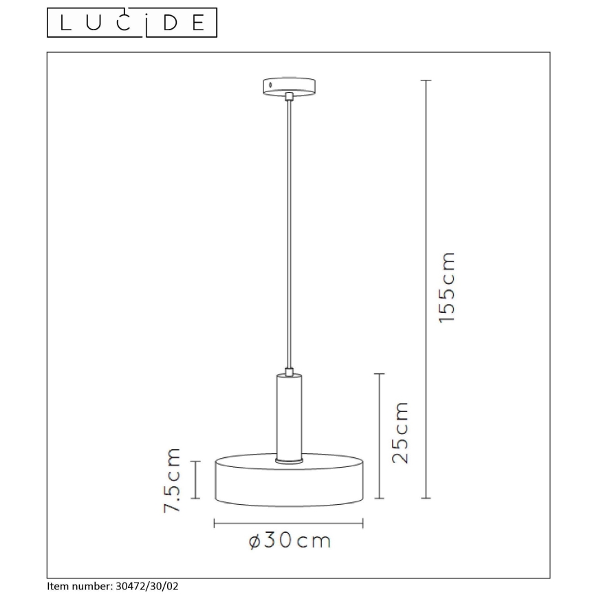 Lucide 30472/30/02 - Lustr na lanku GIADA 1xE27/60W/230V