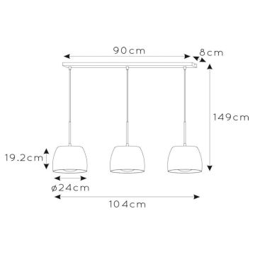 Lucide 30488/03/30 - Lustr na lanku NOLAN 3xE27/40W/230V černá