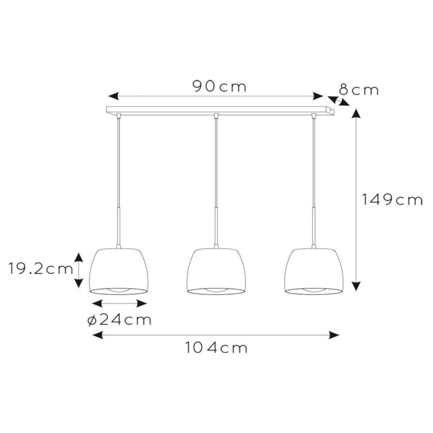 Lucide 30488/03/30 - Lustr na lanku NOLAN 3xE27/40W/230V černá