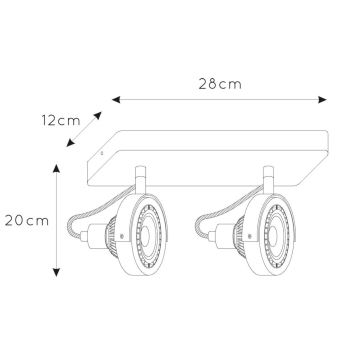 Lucide 31931/24/30 - LED Stmívatelné bodové svítidlo TALA 2xGU10/12W/230V černá