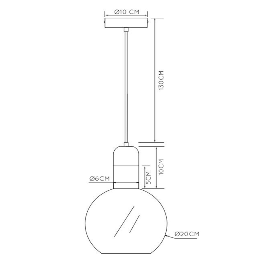 Lucide 34438/20/61 - Lustr na lanku JULIUS 1xE27/40W/230V pr. 20 cm