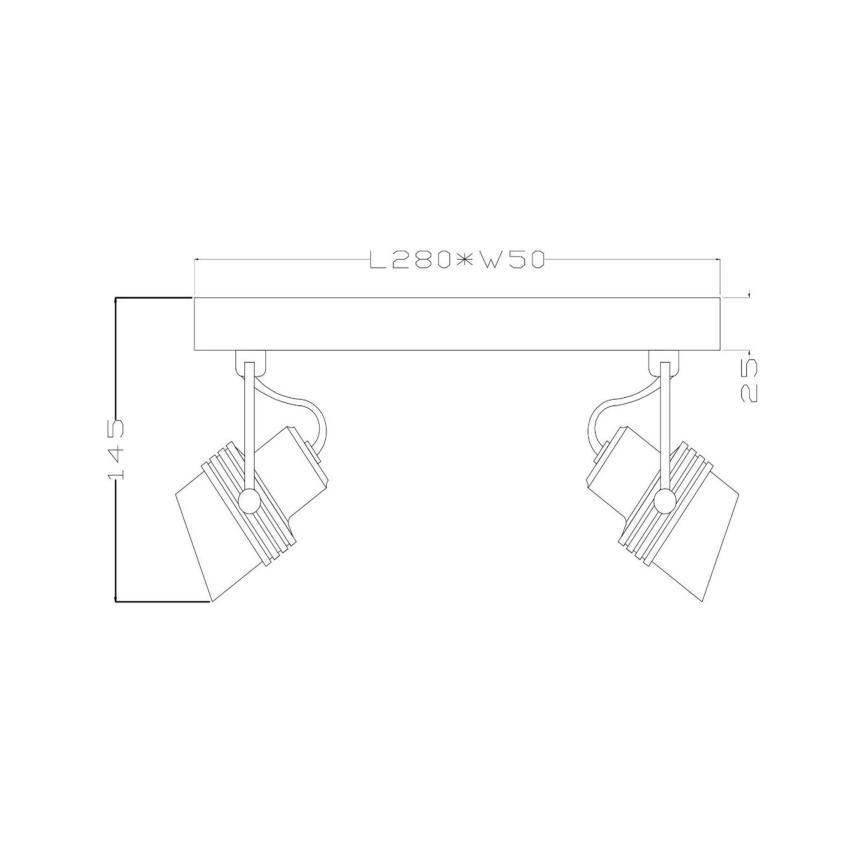 Lucide 34944/02/30 - Bodové svítidlo TUNDRAN 2xGU10/5W/230V černá