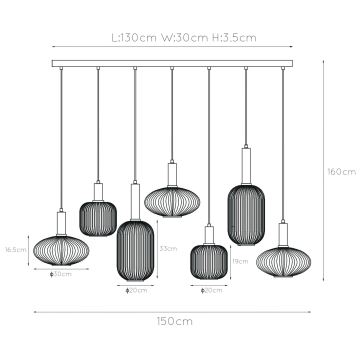 Lucide 45386/07/62 - Lustr na lanku MALOTO 7xE27/40W/230V