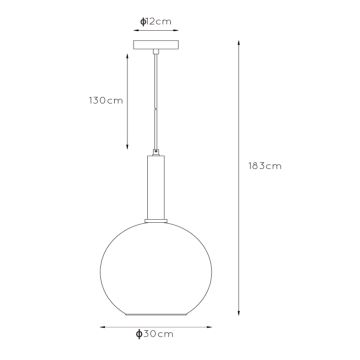 Lucide 45402/30/30 - Lustr na lanku MARIUS 1xE27/40W/230V černá