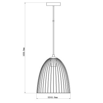 Lucide 74417/01/30 - Lustr na lanku MACARONS 1xE27/40W/230V pr. 24,5 cm černá