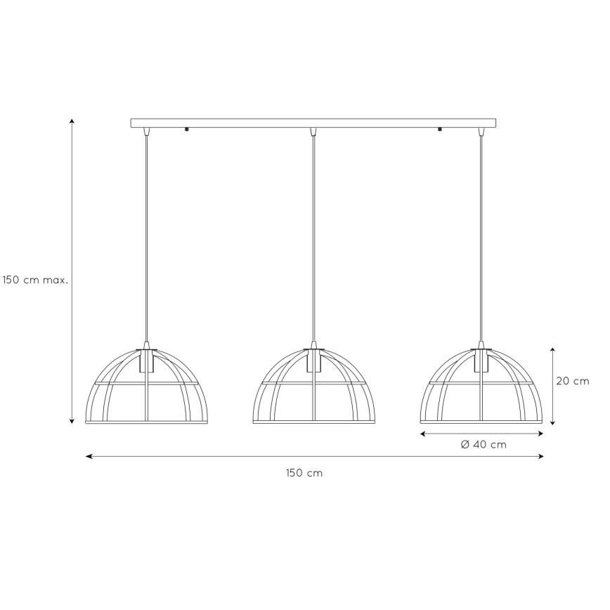 Lucide 76464/03/30 - Lustr na lanku DIKRA 3xE27/60W/230V