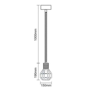 Lustr na lanku 1xE27/60W/230V pr. 15 cm