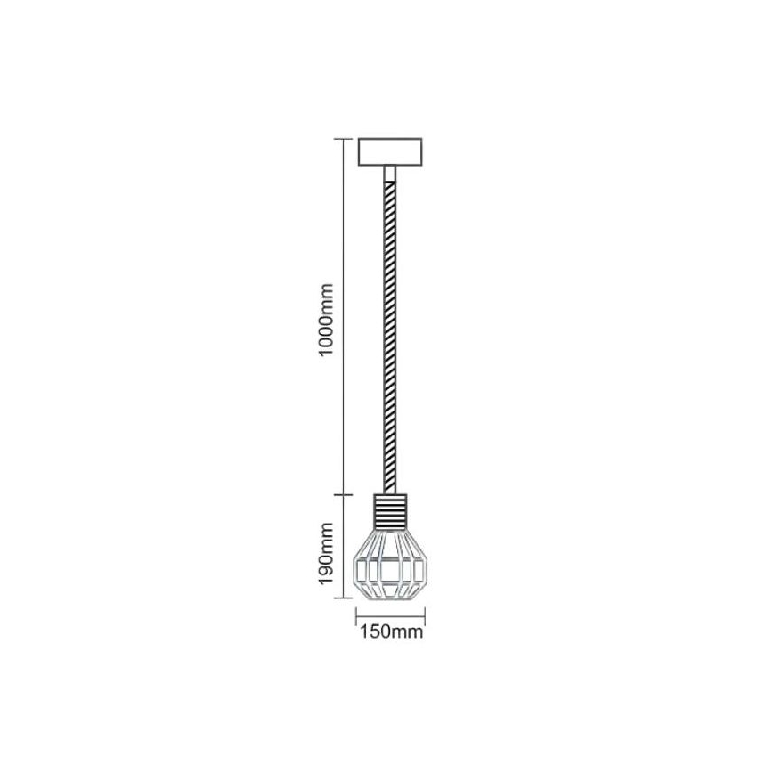 Lustr na lanku 1xE27/60W/230V pr. 15 cm