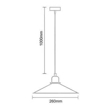 Lustr na lanku 1xE27/60W/230V pr. 26 cm černá