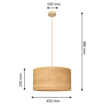 Lustr na lanku ALBA 1xE27/60W/230V pr. 45 cm hnědá