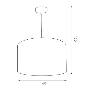 Lustr na lanku ARDEN 1xE27/60W/230V pr. 40 cm bílá/zlatá