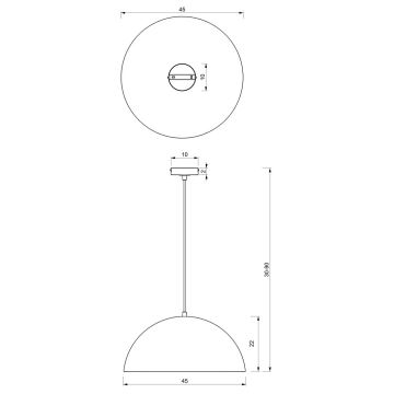 Lustr na lanku BETA 1xE27/60W/230V pr. 45 cm bílá