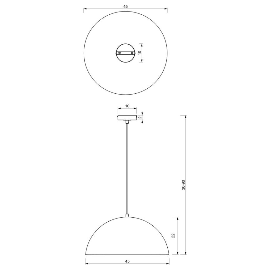 Lustr na lanku BETA 1xE27/60W/230V pr. 45 cm černá