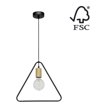 Lustr na lanku CARSTEN 1xE27/60W/230V matný dub – FSC certifikováno