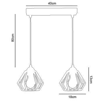 Lustr na lanku CEED 2xE27/60W/230V