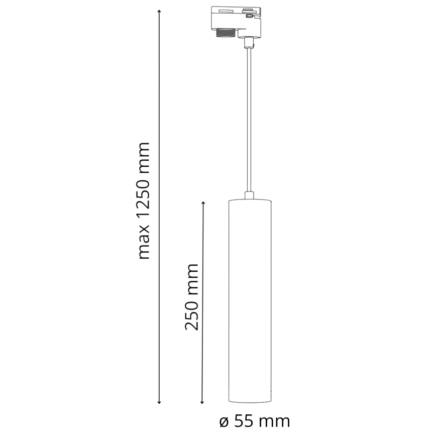Lustr na lanku do lištového systému MARIBEL 3xGU10/10W/230V + 1 m lištový systém bílá