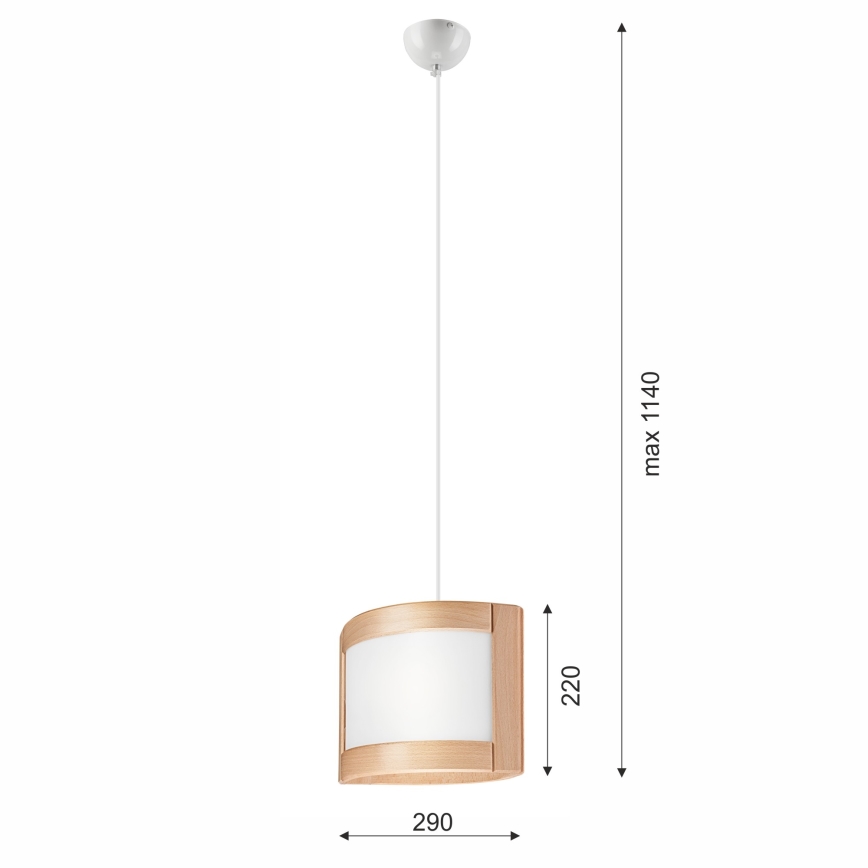 Lustr na lanku ELODIE 1xE27/60W/230V dub