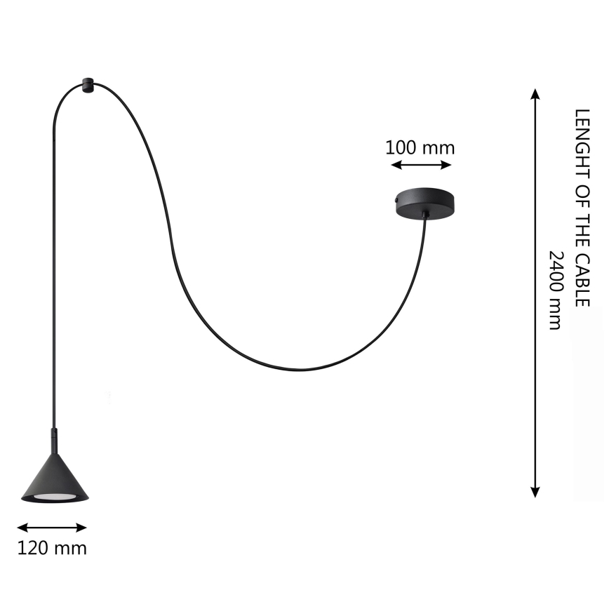 Lustr na lanku ETNA LONG 1xGX53/15W/230V černá