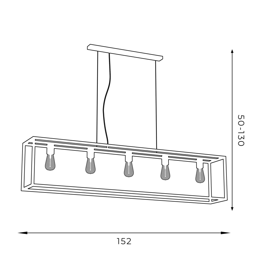 Lustr na lanku FRAME 5xE27/60W/230V černá