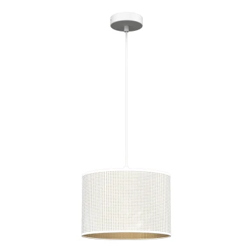 Lustr na lanku LOFT SHADE 1xE27/60W/230V pr. 25 cm bílá/zlatá