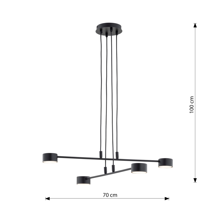 Lustr na lanku MODUS 4xGX53/12W/230V černá