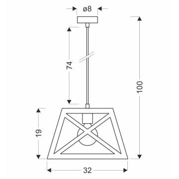 Lustr na lanku ORIGAMI 1xE27/40W/230V