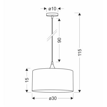 Lustr na lanku PATTI 1xE27/60W/230V pr. 30 cm zelená