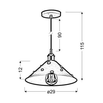 Lustr na lanku SCRIMI 1xE27/60W/230V