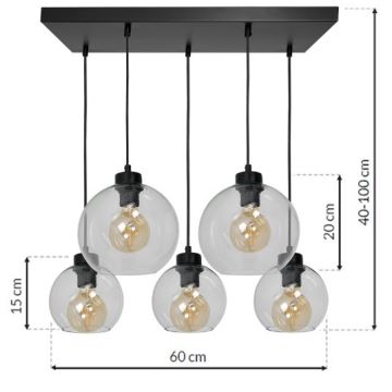 Lustr na lanku SOFIA 5xE27/60W/230V čirá