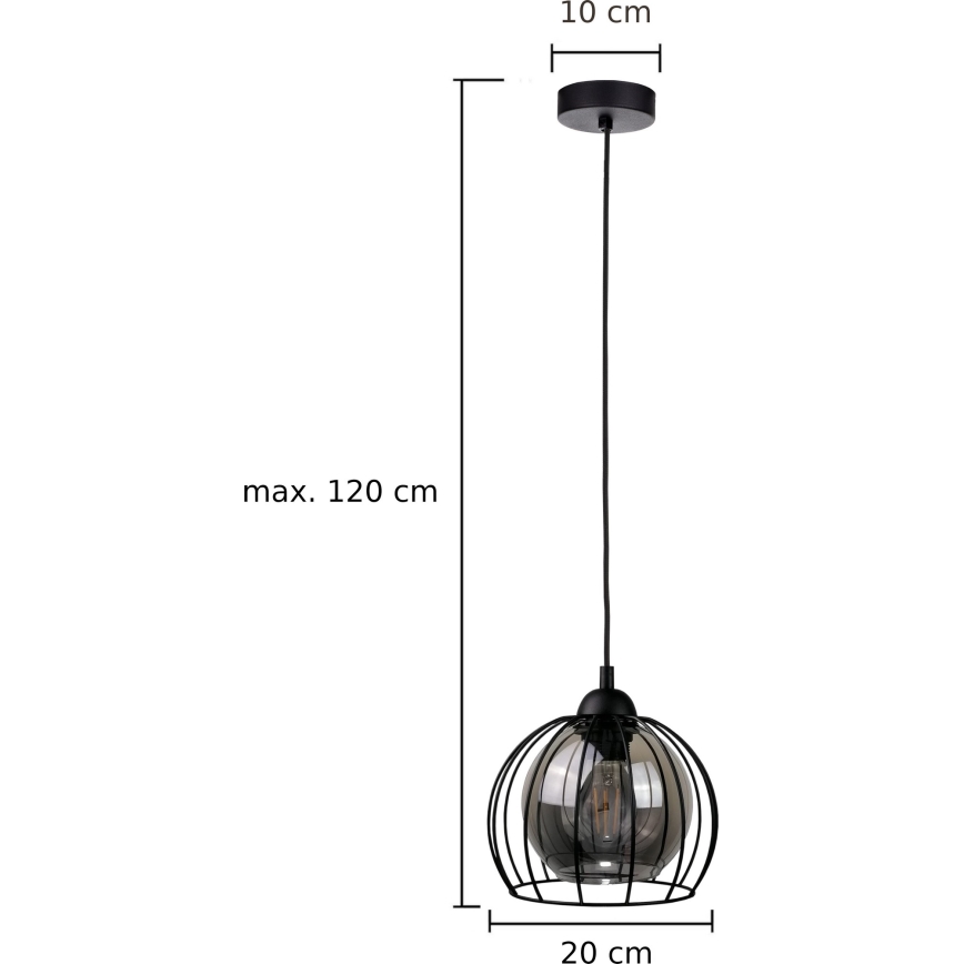 Lustr na lanku SOLO BLACK 1xE27/60W/230V