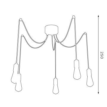 Lustr na lanku SPINDEL 5xE27/60W/230V