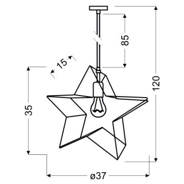 Lustr na lanku STAR 1xE27/60W/230V