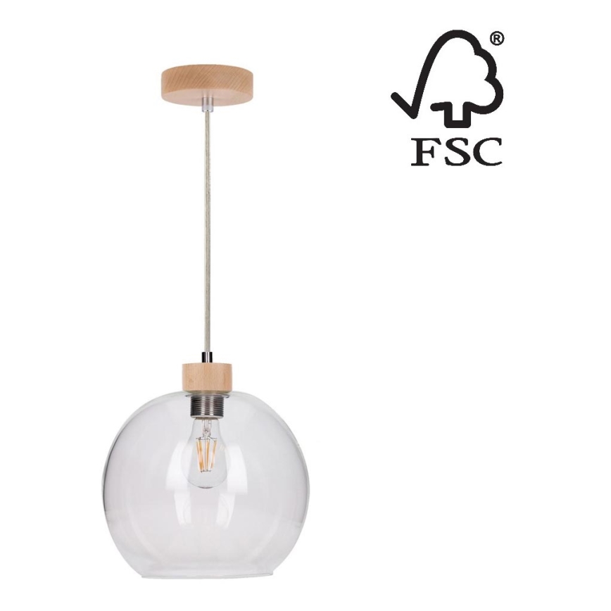 Lustr na lanku SVEA 1xE27/60W/230V bříza – FSC certifikováno