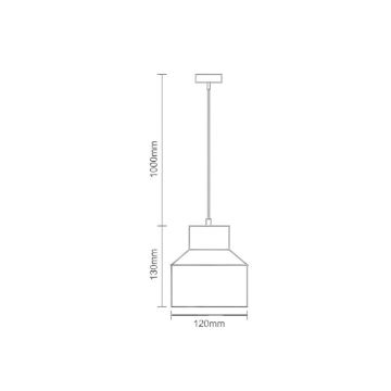 Lustr na lanku TERRAZZO 1xE27/60W/230V pr. 12 cm černá