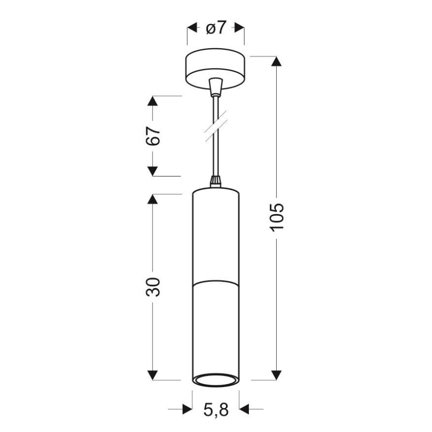 Lustr na lanku TUBA 1xGU10/15W/230V černá/zlatá