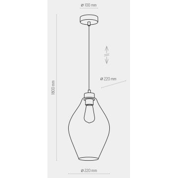 Lustr na lanku TULON 1xE27/60W/230V