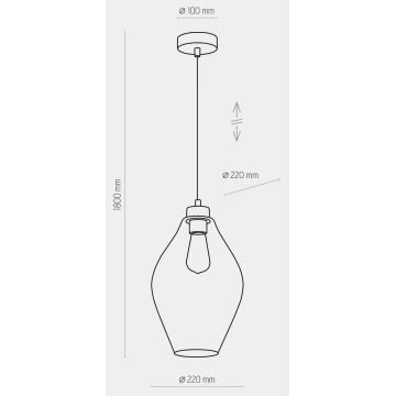 Lustr na lanku TULON 1xE27/60W/230V