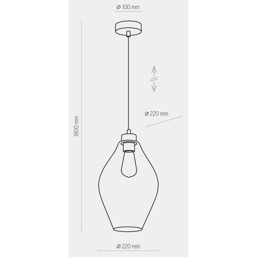 Lustr na lanku TULON 1xE27/60W/230V