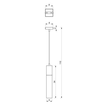 Lustr na lanku TULUM 1xGU10/60W/230V černá