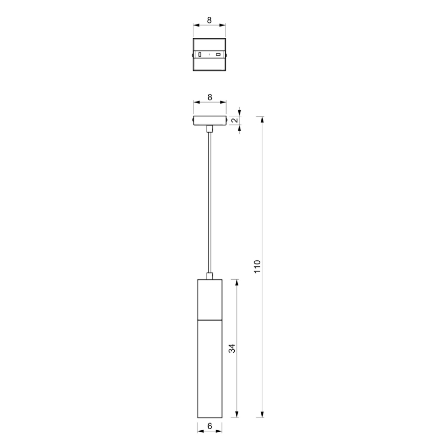 Lustr na lanku TULUM 1xGU10/60W/230V černá