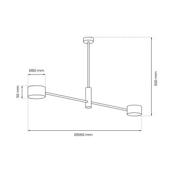 Lustr na tyči CROSS 2xGX53/12W/230V černá/zlatá