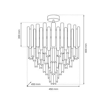 Lustr na tyči MADISON 9xE14/40W/230V zlatá