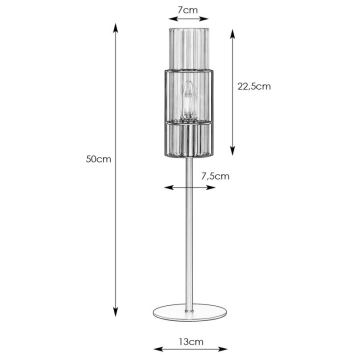 Markslöjd 108557 - Stolní lampa TUBO 1xE14/40W/230V 50 cm lesklý chrom/čirá