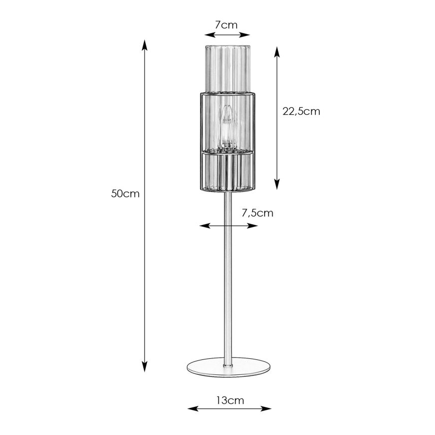 Markslöjd 108557 - Stolní lampa TUBO 1xE14/40W/230V 50 cm lesklý chrom/čirá