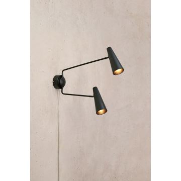 Markslöjd 108690 - Nástěnná lampa PEAK 2xE14/40W/230V černá